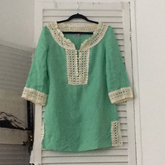 Calypso St Barth linen tunic blouse fits Sz  small - Picture 7 of 7